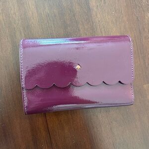 Kate Spade Patent Leather Scalloped Trifold Wallet